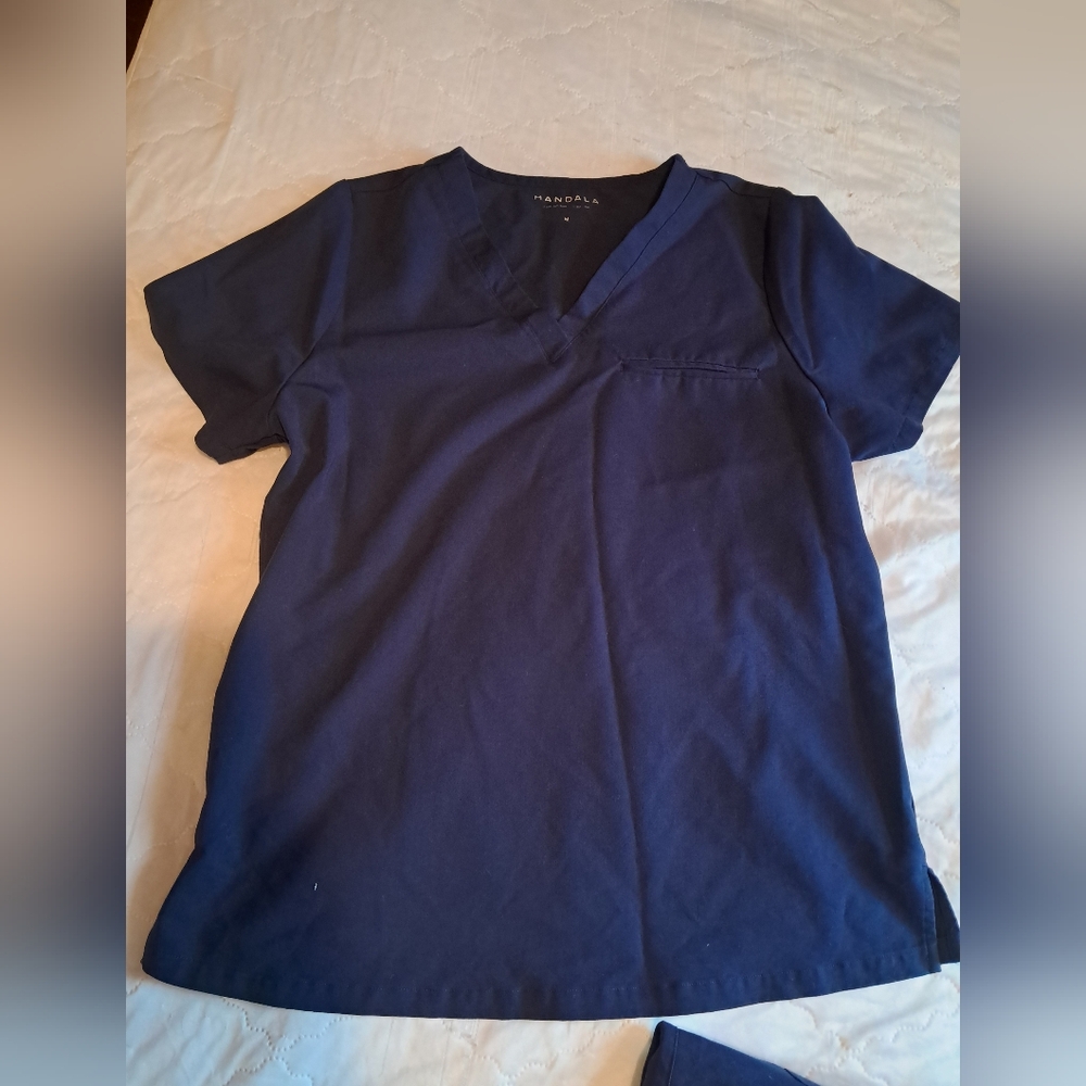 Mandala scrub set. Navy blue.
